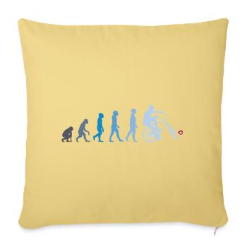 Cycling, Cycleball, Indoor Cycling, Evolution - Sofa pillowcase 17,3'' x 17,3'' (45 x 45 cm) - washed yellow - Front
