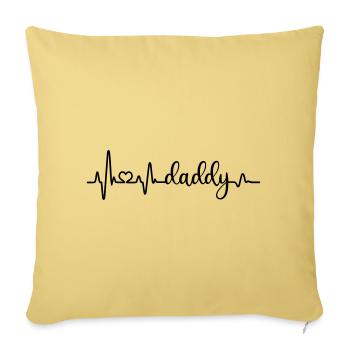 Baby love Daddy father his son daughter heartbeat - Sofa pillowcase 17,3'' x 17,3'' (45 x 45 cm) - washed yellow - Front