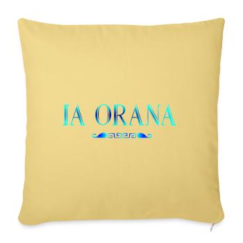 IA ORANA (Blue Lagoon) - Sofa pillowcase 17,3'' x 17,3'' (45 x 45 cm) - washed yellow - Front