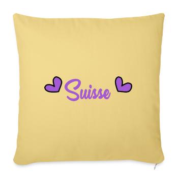 SUISSE. HUMOUR. PAYS. DRAPEAU. GENEVE - Housse de coussin décorative 45 x 45 cm - jaune délavé - Devant