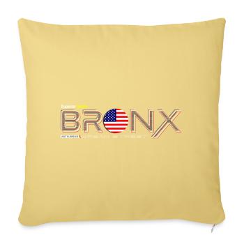 Symbole de la ville en bronze avec drapeau américain - Housse de coussin décorative 45 x 45 cm - jaune délavé - Devant