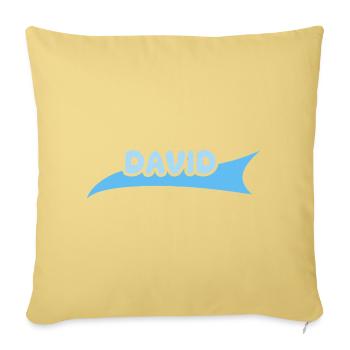 First name David - Sofa pillowcase 17,3'' x 17,3'' (45 x 45 cm) - washed yellow - Front