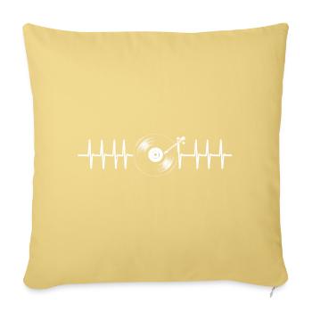 Conception du battement de cœur du disque vinyle - Housse de coussin décorative 45 x 45 cm - jaune délavé - Devant