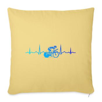 Modern road bike artwork - Sofa pillowcase 17,3'' x 17,3'' (45 x 45 cm) - washed yellow - Front