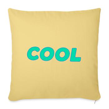 Cool retro cyan lettering - Sofa pillowcase 17,3'' x 17,3'' (45 x 45 cm) - washed yellow - Front