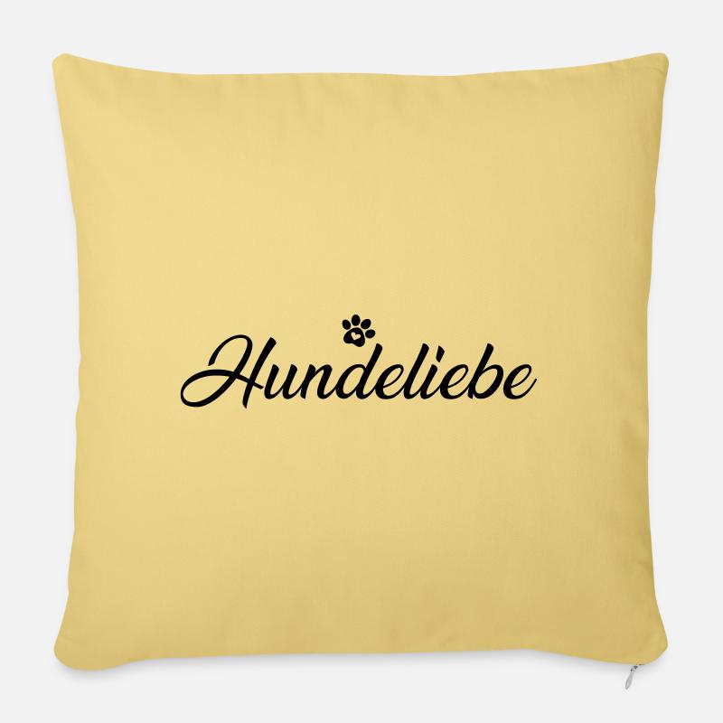 Hundeliebe mit Hundepfote - Sofakissenbezug 45 x 45 cm - Hellgelb