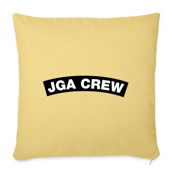 Manteau d’équipage d’enterrement de vie de garçon (conception de capot à bascule MC pour enterrement de vie de garçon) - Housse de coussin décorative 45 x 45 cm - jaune délavé - Devant
