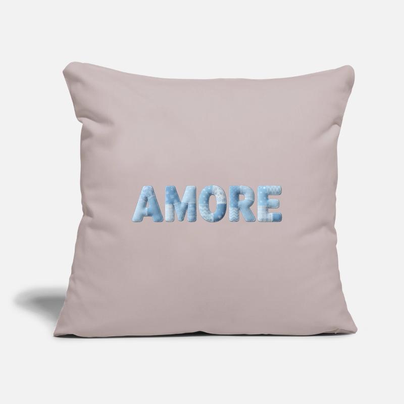 Amore Lettering Patchwork Design Blue Sofa pillowcase 17,3'' x 17,3'' (45 x 45 cm)