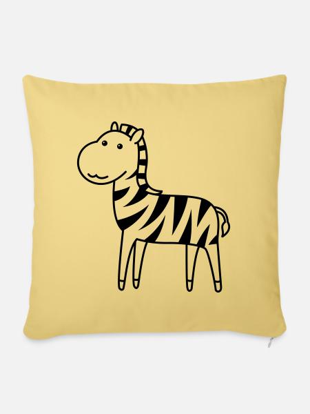 Zebra Comic Tier - Sofakissenbezug 45 x 45 cm - Hellgelb