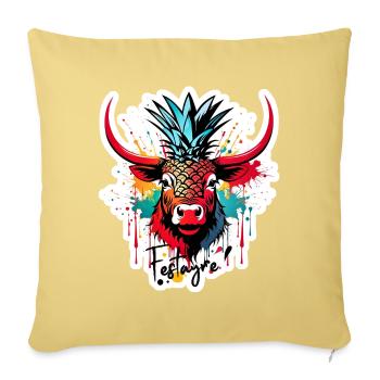 Festayre ! Féria de Bézier, Dax, Nîmes, Bayonne... - Housse de coussin décorative 45 x 45 cm - jaune délavé - Devant