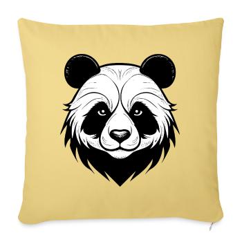 Elegant Panda Mask Design - Sofa pillowcase 17,3'' x 17,3'' (45 x 45 cm) - washed yellow - Front
