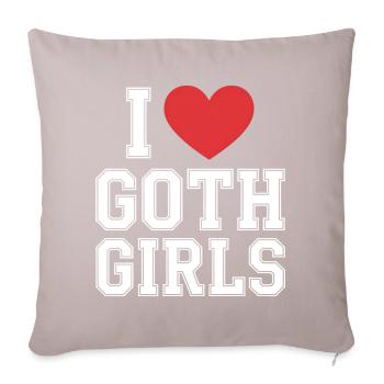 Ich liebe Goth Girls - Sofakissenbezug 45 x 45 cm - helles Taupe - Vorne