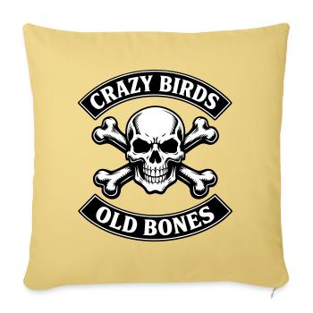 Old bones - auch im Alter etwas Verrückt - Sofakissenbezug 45 x 45 cm - Hellgelb - Vorne