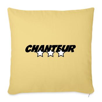 Singer – music, stage, passion, voice, performance - Sofa pillowcase 17,3'' x 17,3'' (45 x 45 cm) - washed yellow - Front