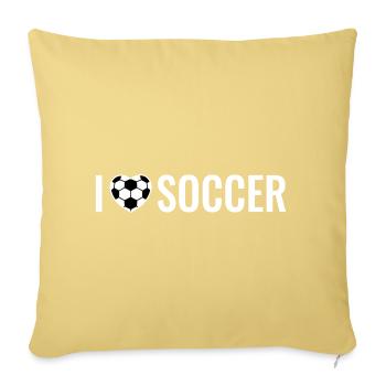 Football Joueur de football Équipe de football J’adore - Housse de coussin décorative 45 x 45 cm - jaune délavé - Devant