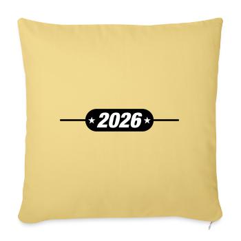 2026 year - Sofa pillowcase 17,3'' x 17,3'' (45 x 45 cm) - washed yellow - Front