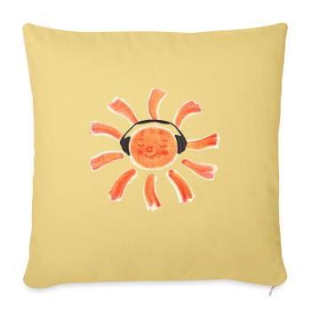 Die Sonne in Kopfhörern tanzt zur Musik - Sofakissenbezug 45 x 45 cm - Hellgelb - Vorne