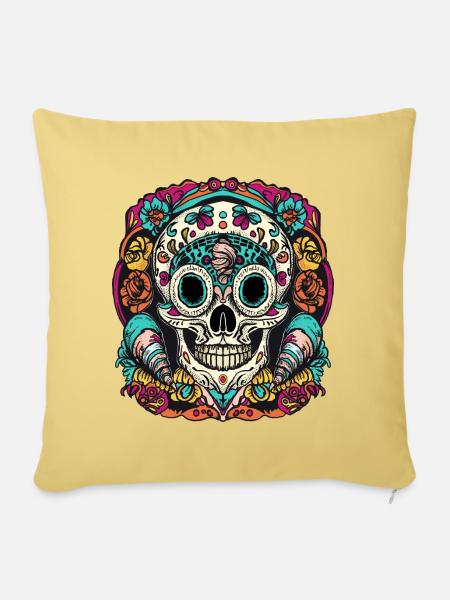 Bunte Catrina - Sofakissenbezug 45 x 45 cm - Hellgelb