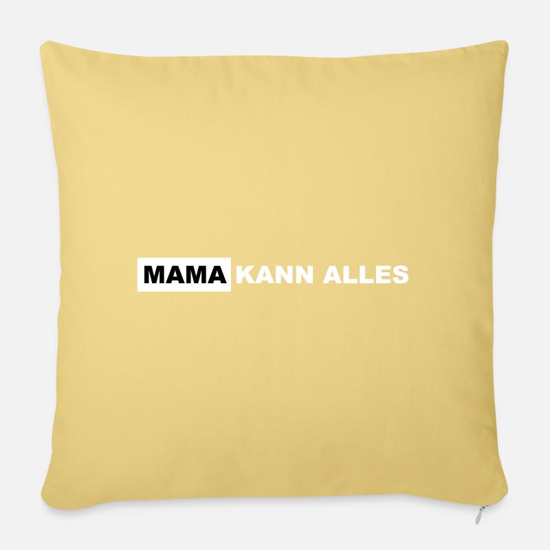 Mama Kann Alles Power Mutti - Sofakissenbezug 45 x 45 cm - Hellgelb