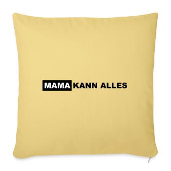 Maman sait tout faire Lettrage - Housse de coussin décorative 45 x 45 cm - jaune délavé - Devant