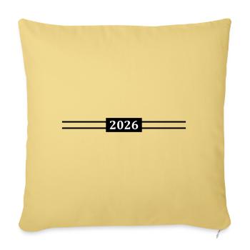 2026 year - Sofa pillowcase 17,3'' x 17,3'' (45 x 45 cm) - washed yellow - Front