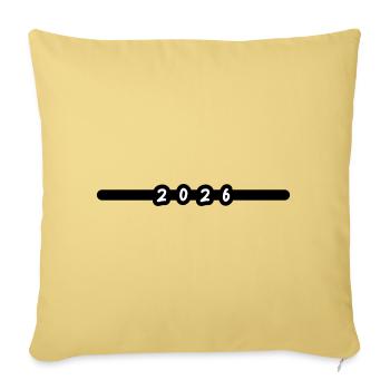 Année 2026 - Housse de coussin décorative 45 x 45 cm - jaune délavé - Devant