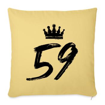 59 Number crown - Sofa pillowcase 17,3'' x 17,3'' (45 x 45 cm) - washed yellow - Front