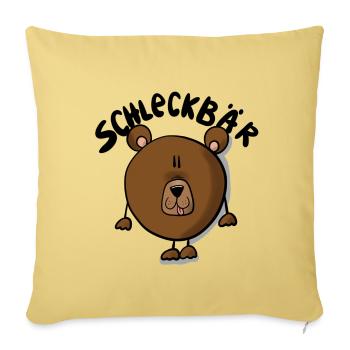 Bär Schleckbär - Sofakissenbezug 45 x 45 cm - Hellgelb - Vorne