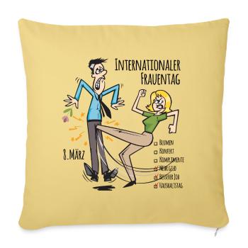 International Women's Day (8 March Edition) - Sofa pillowcase 17,3'' x 17,3'' (45 x 45 cm) - washed yellow - Front