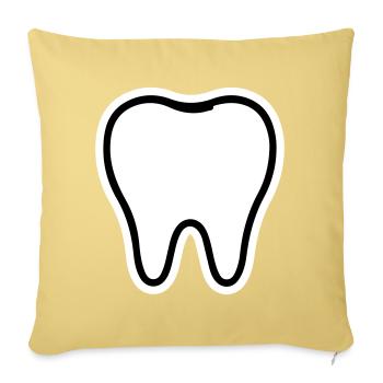 Tooth Symbol - Sofa pillowcase 17,3'' x 17,3'' (45 x 45 cm) - washed yellow - Front