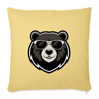 Urban Bear Dark Glasses - Sofa pillowcase 17,3'' x 17,3'' (45 x 45 cm) - washed yellow - Front