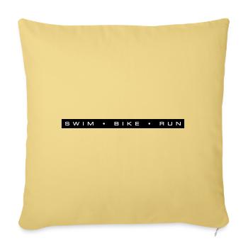 Triathlon Natation Cyclisme Course à pied - Housse de coussin décorative 45 x 45 cm - jaune délavé - Devant