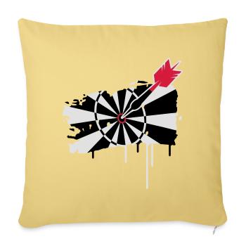 A dartboard with dart - Sofa pillowcase 17,3'' x 17,3'' (45 x 45 cm) - washed yellow - Front