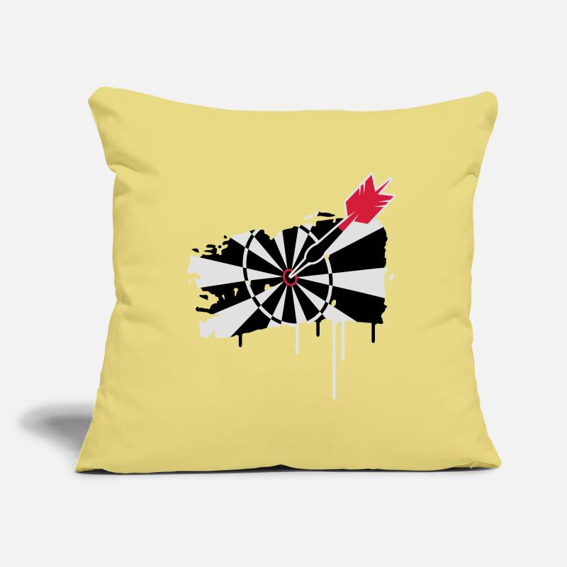 Jeu de fléchettes avec des fléchettes Housse de coussin décorative 45 x 45 cm