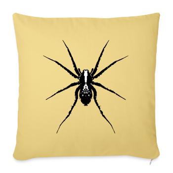 Spider / Wolf Spider - Sofa pillowcase 17,3'' x 17,3'' (45 x 45 cm) - washed yellow - Front