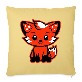 Fuchs Comic - Sofakissenbezug 45 x 45 cm - Hellgelb - Vorne