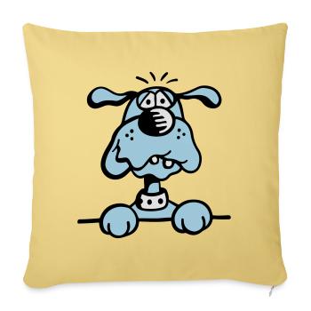 Chien - Housse de coussin décorative 45 x 45 cm - jaune délavé - Devant