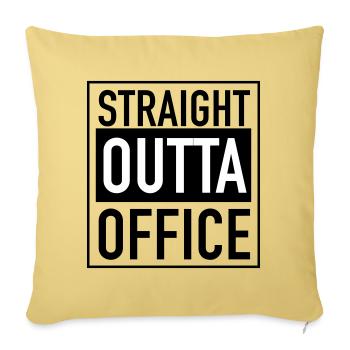 Straight outta office - Sofa pillowcase 17,3'' x 17,3'' (45 x 45 cm) - washed yellow - Front