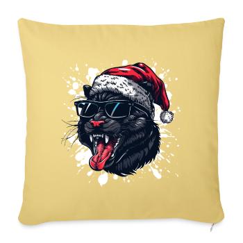 Panther Christmas Funny - Sofa pillowcase 17,3'' x 17,3'' (45 x 45 cm) - washed yellow - Front