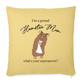 Chemise de hamster mignonne drôle | Hamster Maman Maman Maman - Housse de coussin décorative 45 x 45 cm - jaune délavé - Devant