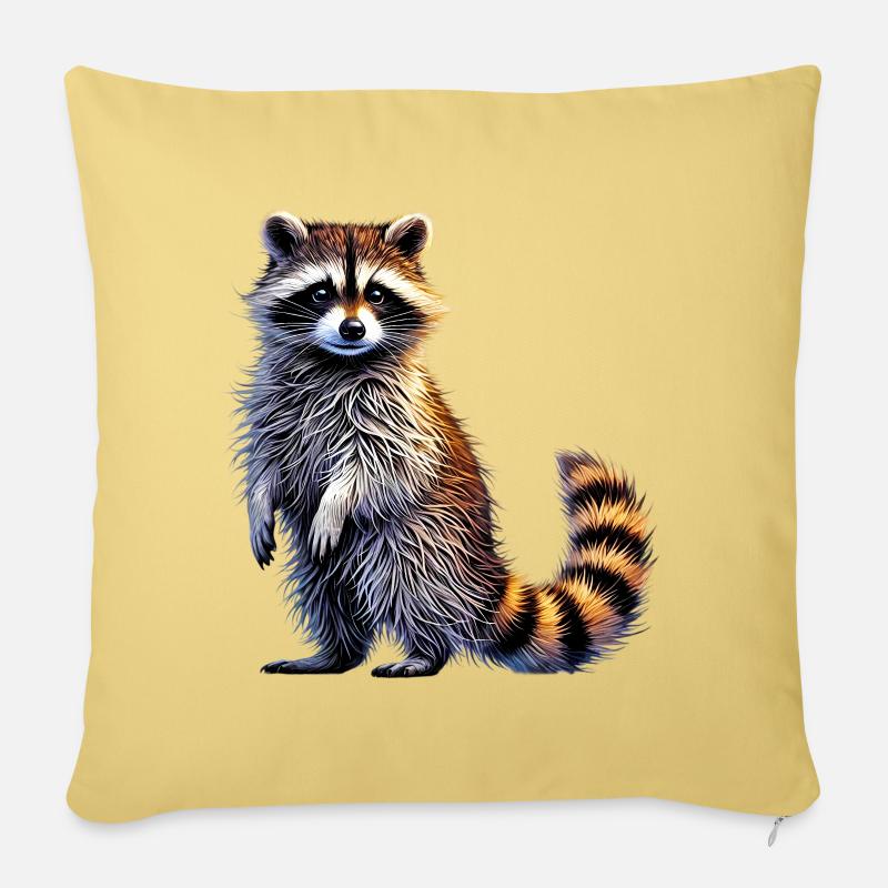 Waschbär - Sofakissenbezug 45 x 45 cm - Hellgelb