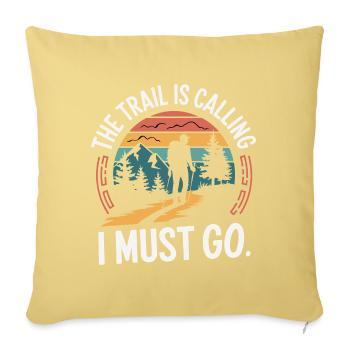 The Trail is Calling and I Must Go - Sofa pillowcase 17,3'' x 17,3'' (45 x 45 cm) - washed yellow - Front