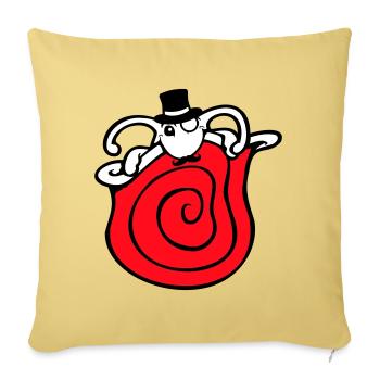Mr Snail Sir Cylinder Monocle Rich Wealthy - Sofa pillowcase 17,3'' x 17,3'' (45 x 45 cm) - washed yellow - Front
