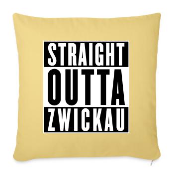 Straight outta Zwickau (colors changeable) - Sofa pillowcase 17,3'' x 17,3'' (45 x 45 cm) - washed yellow - Front