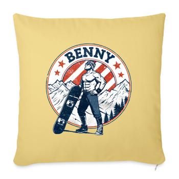 Benny, Vintage-Look - Sofakissenbezug 45 x 45 cm - Hellgelb - Vorne