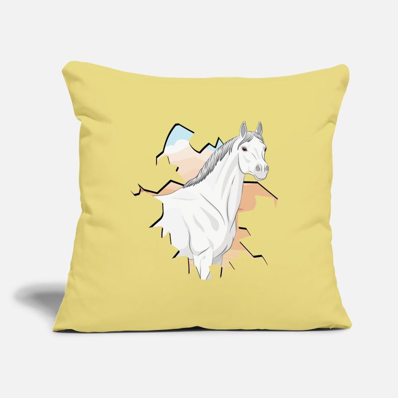La tête d'un cheval Abbayan devant un désert Housse de coussin décorative 45 x 45 cm