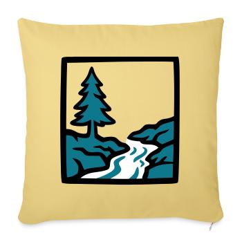 River Forest Nature Logo - Sofa pillowcase 17,3'' x 17,3'' (45 x 45 cm) - washed yellow - Front