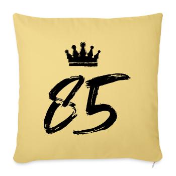 85 Number crown - Sofa pillowcase 17,3'' x 17,3'' (45 x 45 cm) - washed yellow - Front