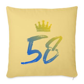 58 Couronne numérique - Housse de coussin décorative 45 x 45 cm - jaune délavé - Devant