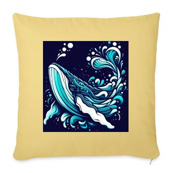 Baleine - Housse de coussin décorative 45 x 45 cm - jaune délavé - Devant